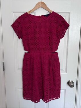 Madewell Red Cutout Cotton Mini Dress